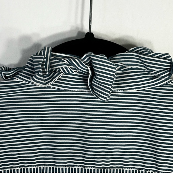 Express Design Studio Pinstripe Ruffle Collar Button Career Peasant Blouse Sz S - Picture 5 of 12